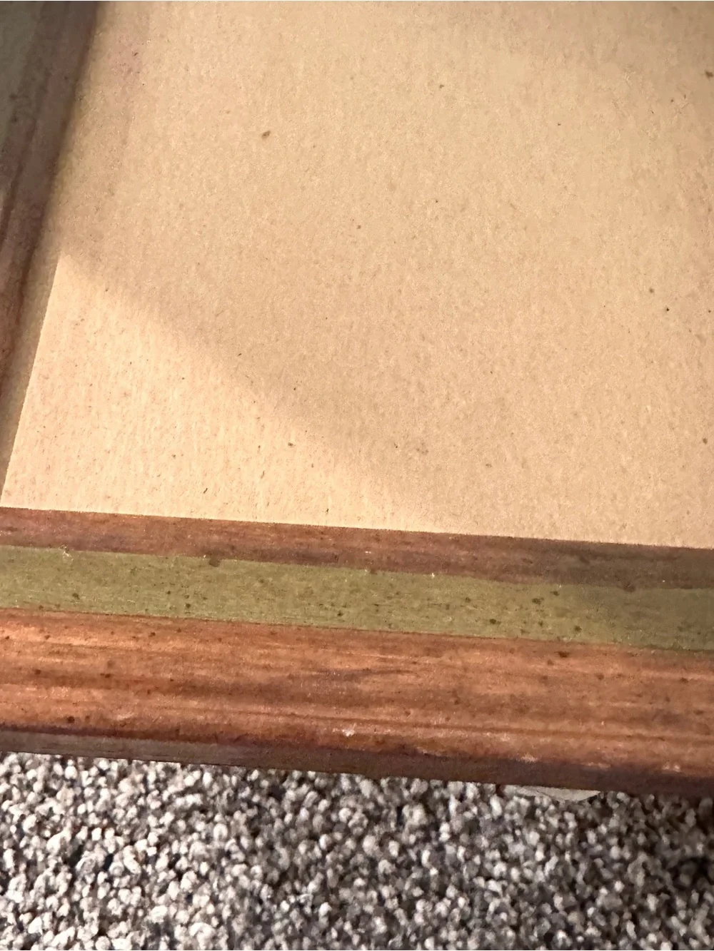 Lot of 2 vintage wood frames with green trim